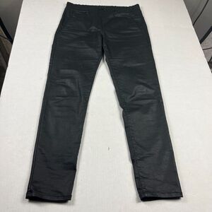Flog Pants 28 Black Pull-On Stretch Coated Skinny Trousers Israel Dressy Casual